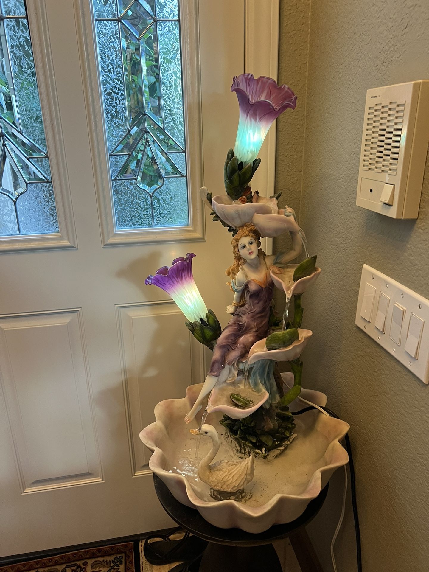 Beautiful Pedestal Angel Lamp And Lamp Indoor Water fountain, About 31 Inch T, $125