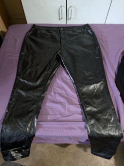 Men's Nova Waxed Denim Jeans Black shinny finish size 40/32