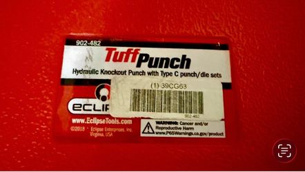 TuffPunch Hydraulic Knockout Punch (with Type C punch/die sets)