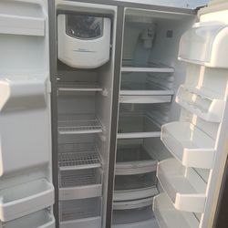 Like New GE Double Door Stainless Steel Refrigerator For Sale