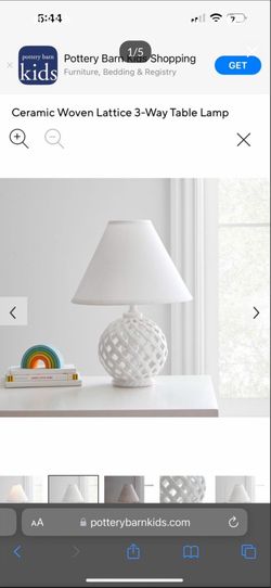 Pottery Barn Kids Ceramic Woven Lattice Lamp