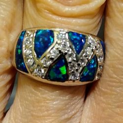 Gorgeous NEW Sterling Silver Fire Opal Band Ring! 💍