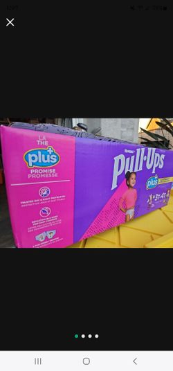 Pull-Ups Pink Girls 3 - 4 Years Old Huggies Diaper Box