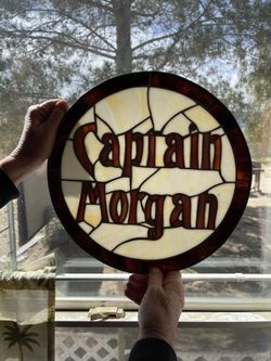 Vintage Captain Morgan Hanging Stained Glass