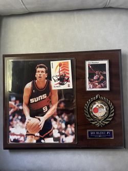 Dan Majerle 8x10 Autographed Photo And Autographed Trading Card Wood Plaque