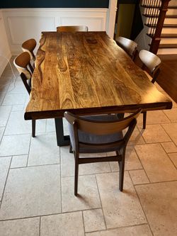 Solid Wood Dining Table with 6 chairs