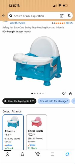 Safety 1st Easy Care Swing Tray Feeding Booster