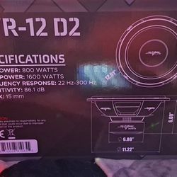 ****Brand New In Sealed Box -SKAR Audio SVR-12 D2 Subwoofer. 1600 Watts
