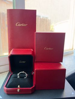 Cartier white gold ecrou ring unisex size 61