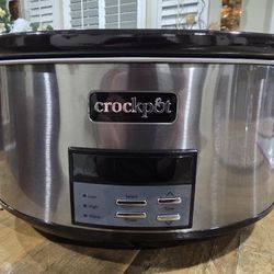 Crock Pot Large 8 Quart Slow Cooker - Black Stainless Steel