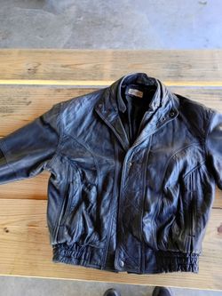 Black Leather Bomber Jacket