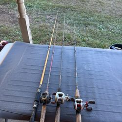 3- Bait Caster Rod And Reels. 