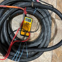60 FT-SOOW Portable Cord 4 Conductors, 2 AWG, Black/Green/Red/White Wire