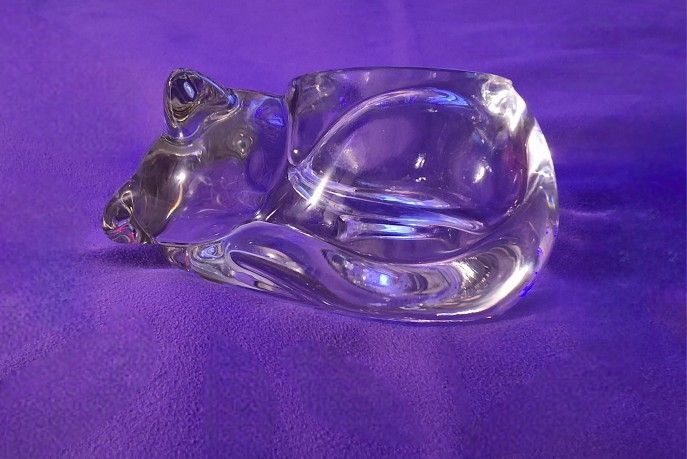 VINTAGE SLEEPING CAT VOTIVE CANDLE HOLDER
