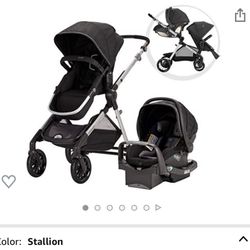 Evenflo Pivot Xpand Modular Travel System with SafeMax Infant Car Seat