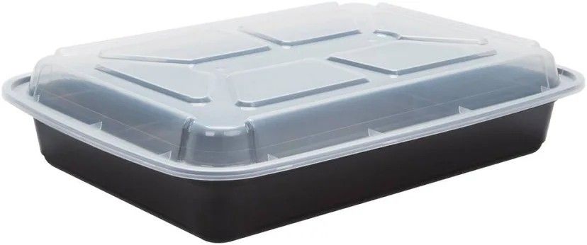 55 oz plastic clear lids black plastic base