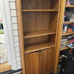 Tall Wood Shelf and Cabinet FREE