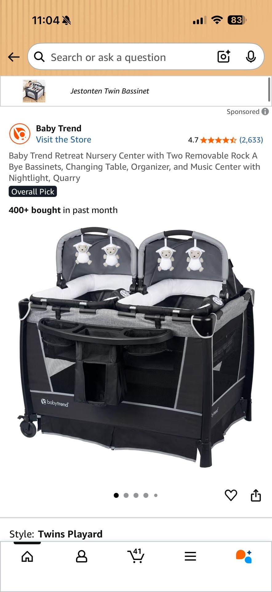 FOR TWINS baby Pack And Play Bassinet 