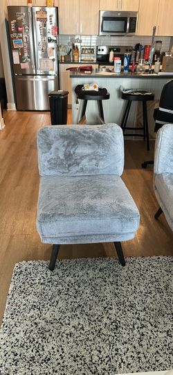 Grey Fur Accent Chair