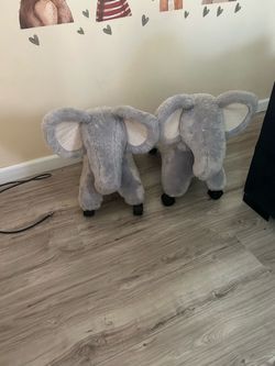 Elephant Plush Ride-On Toy Set of 2