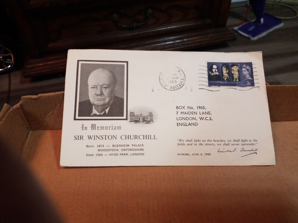 Envelope In Memoriam Of "Sir WINSTON CHURCHILL" Dated By Postmark JANUARY 24, 1965