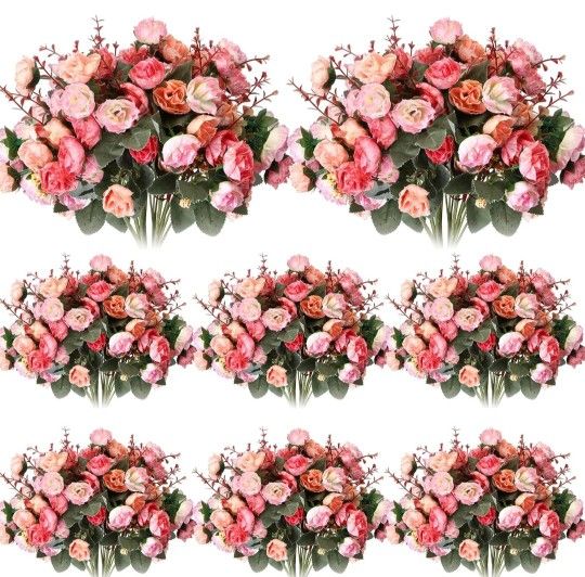 New 16 Bundles Artificial Peonies Flowers