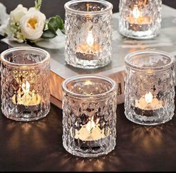 New 18pcs Votive Candle Holders, Clear Glass Candle Holder in Bulk, Tealight Candle Holder for Wedding Decor, Table Centerpiece, Home Decor and Holida