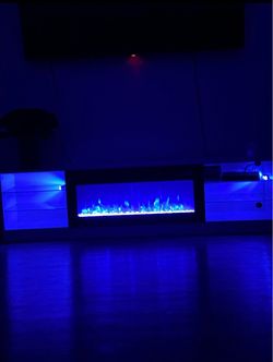 Tv stand and fireplace