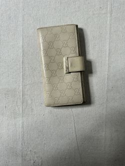 Gucci Wallet Purse Long Wallet Guccissima Beige Gold Woman Authentic Used