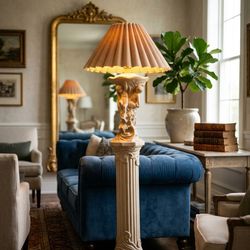 Rare Vintage Neoclassical Cherub Floor Lamp - Hollywood Regency