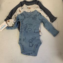 Carter’s 3-Pack Side Snap Little Baby Basics Bodysuits.                Gt