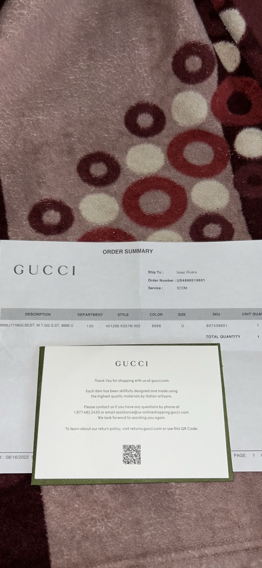 Authentic Gucci Wallet 200-150$