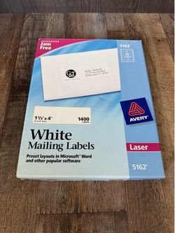 Avery 5162 White Mailing Labels 1400 Count