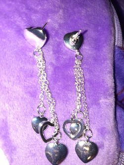 Three Heart Earrings 