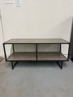Industrial TV Stand with Open Shelves