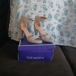 Silver High Heels Size 51/2