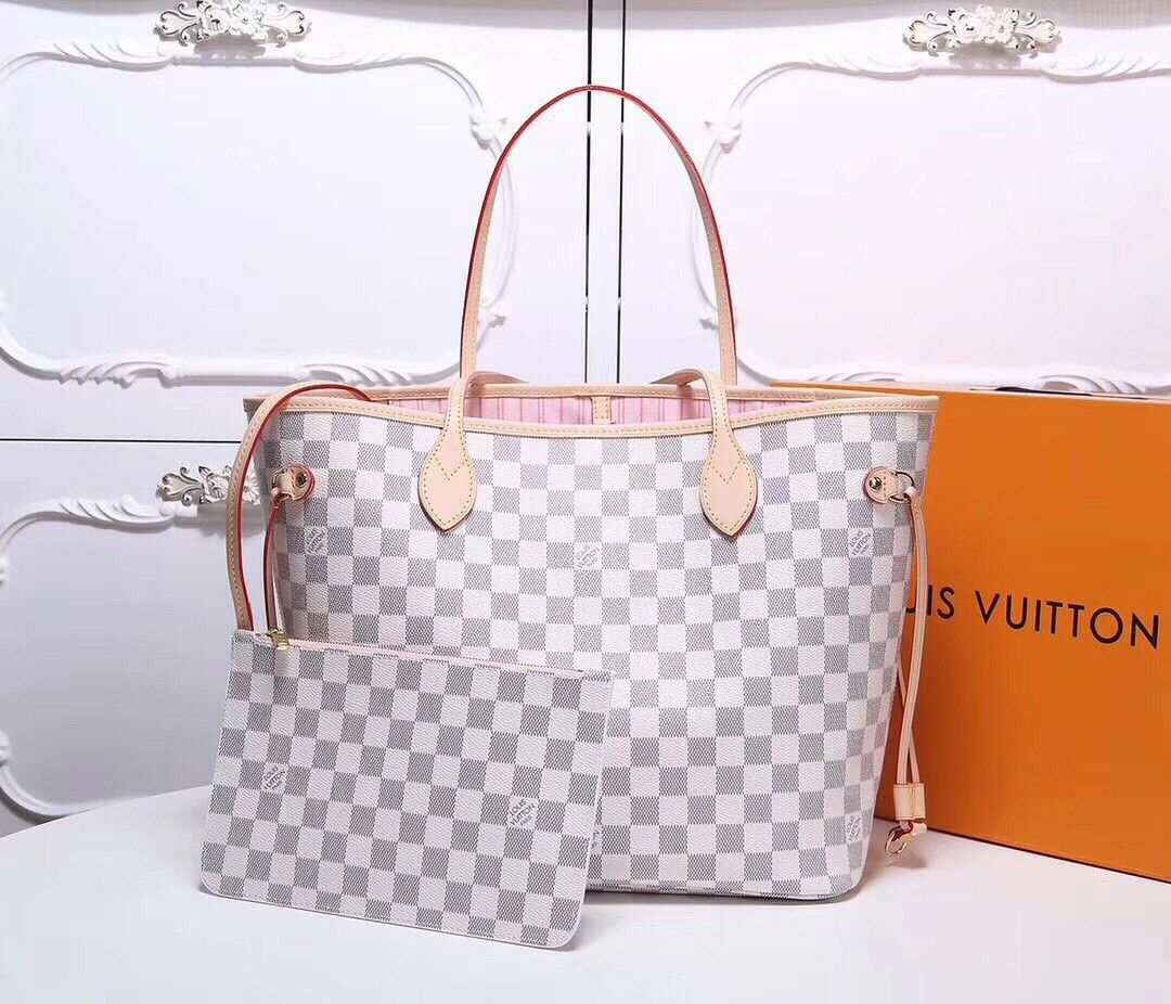 Neverfull White Checker