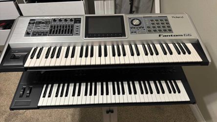 Roland fantom G6 and Yamaha motif XF6 and stand for sale Fantom has Samples $3500 for all  both are in good condition