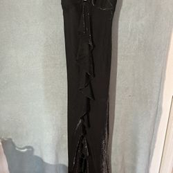 Black Silver Prom Dress 