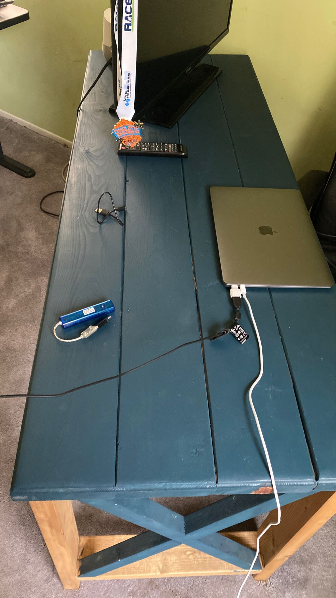 Solid Wood Desk with Shelves
