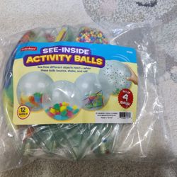 New Lakeshore Set Of 4 See-Inside Activity Balls -Cash Only