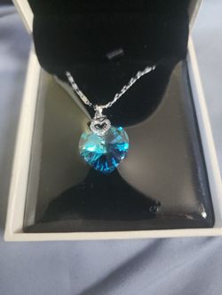 Blue Swarovski Crystal Necklace