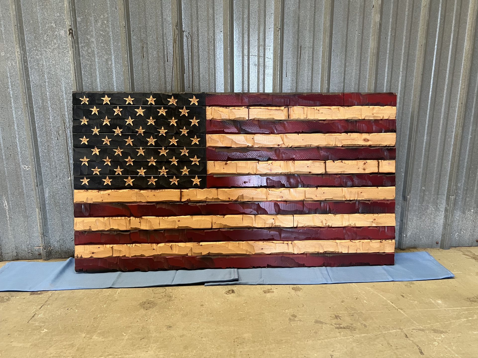 Wooden United States Flag