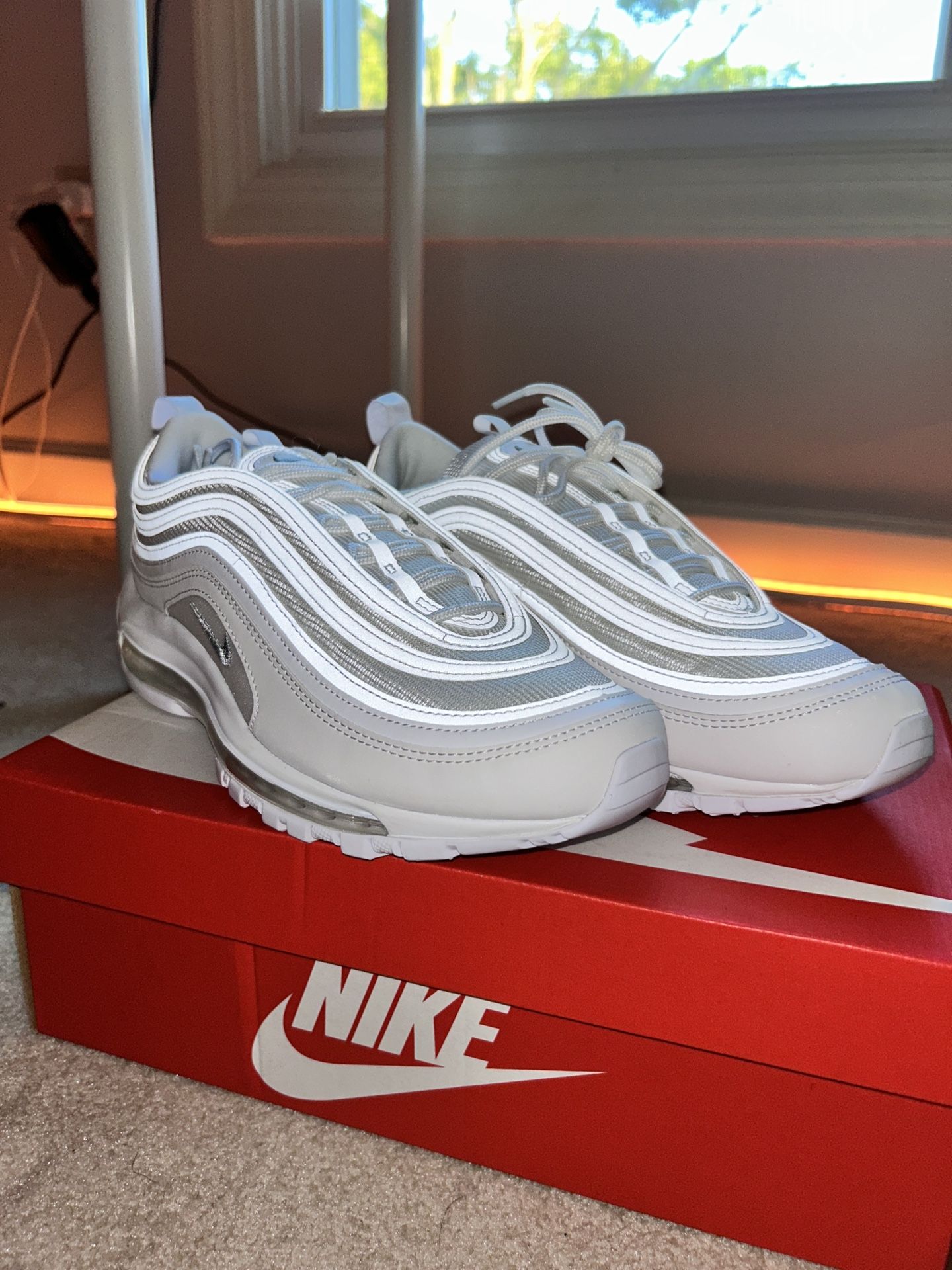 BRAND NEW Nike Air Max 97 Size 10 - White/Wolf Grey-Black