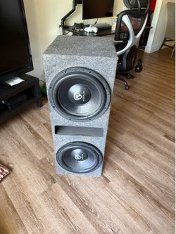 12 inch double subwoofer box with speakers