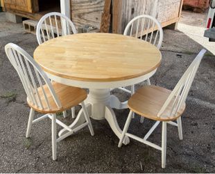 Solid wood dining room set table and chairs