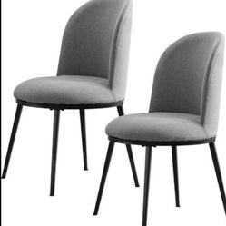 Forevich Dining Chairs Set of 2 Light Grey
