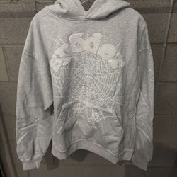 Spider hoodie grey web 