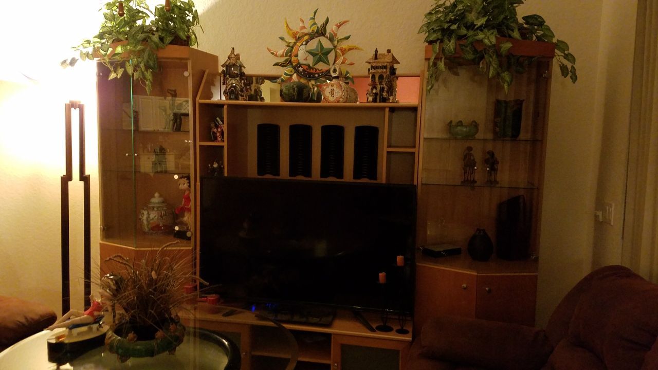 Wall unit three piece with lights