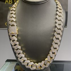 Gold Filled Iced Out Cuban Link Chain